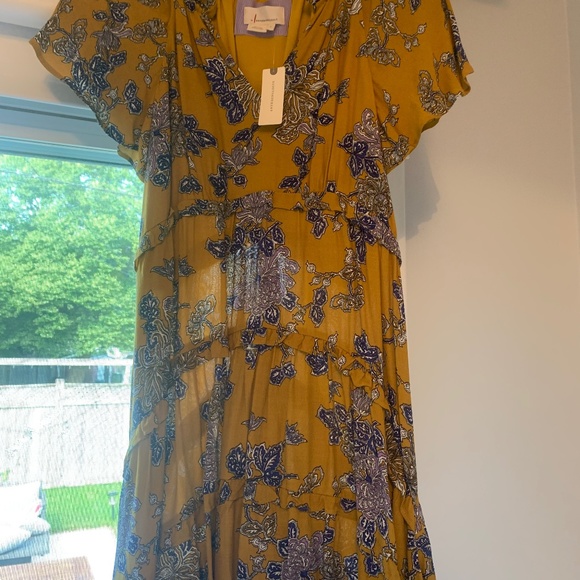 Anthropologie Yellow/Blue Sundress Size S - Picture 3 of 3